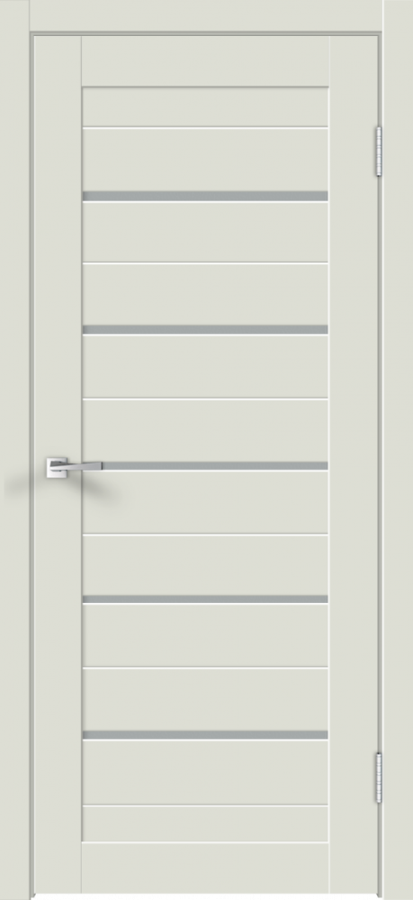 Дверное полотно Экошпон XLINE 15 цвет Светло-серый Эмалит стекло Мателюкс