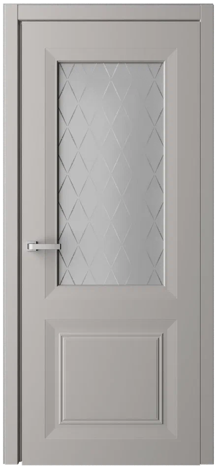 Дверь со стеклом Стиль Богема ПО серая эмаль