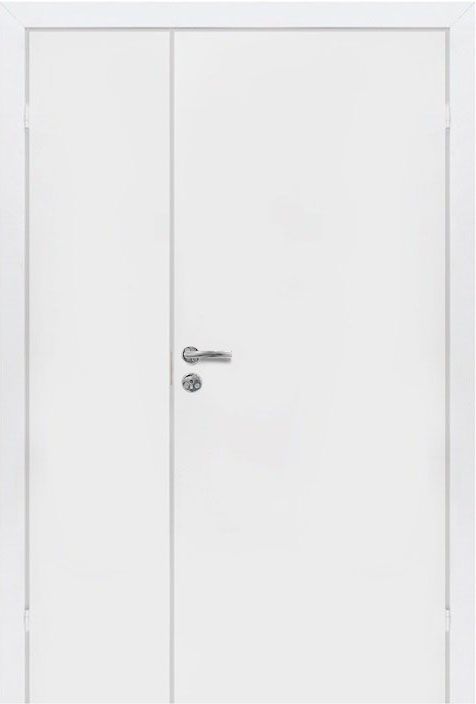 Дверь глухая ДГ + ответка с притвором белая эмаль