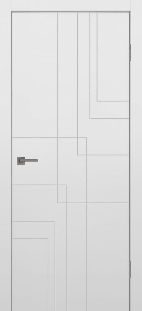 Дверь глухая Графика 5 белый эмалит