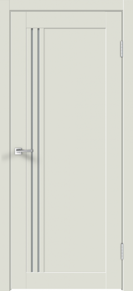 Дверное полотно Экошпон XLINE 8 цвет Светло-серый Эмалит стекло Мателюкс