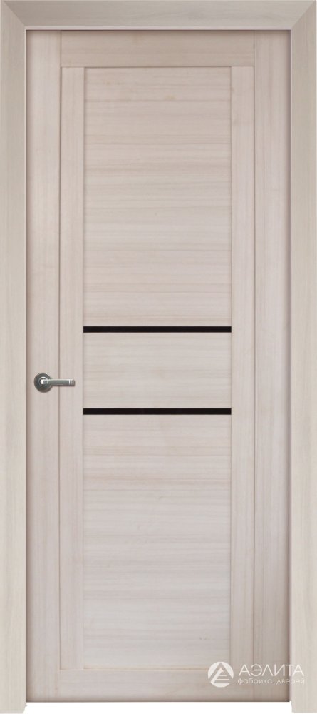 Дверь экошпон 56К с черным стеклом