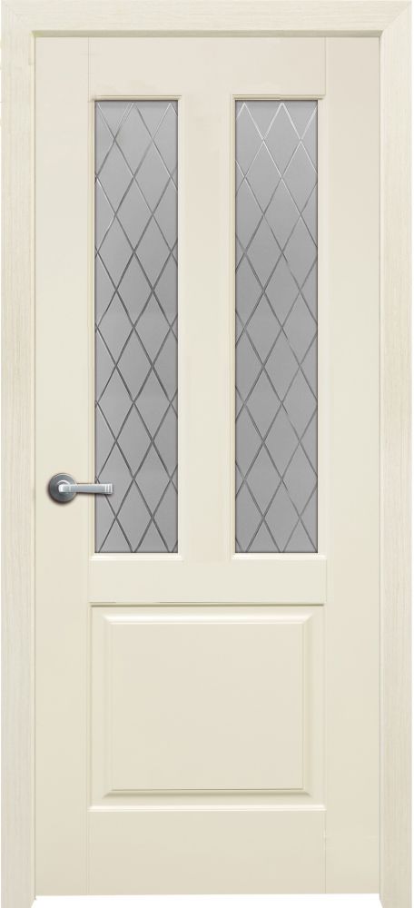 Дверь экошпон Эмма 75 ПО прямая фреза, с матовым стеклом