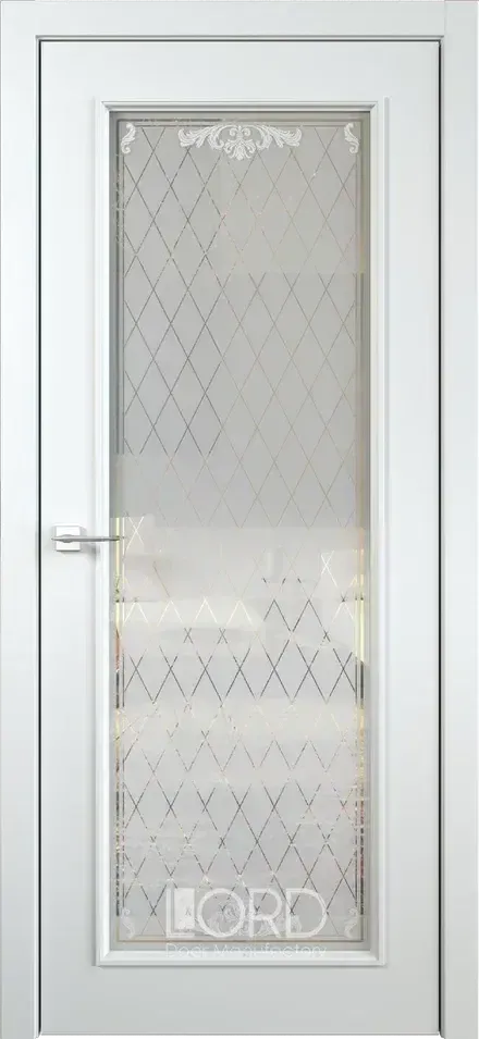 Дверь эмаль Miletti M6 ПО стекло рефлекторное с рисунком Rococo