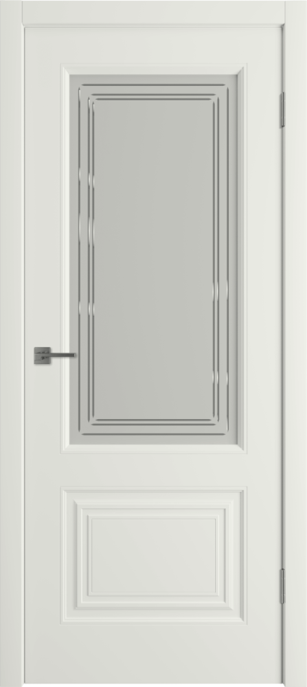 Дверь со стеклом Беатрис 2 магнолия эмаль стекло матовое с гравировкой