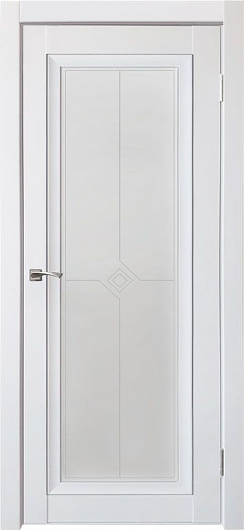 Дверь экошпон Decanto ПДО 2 со стеклом Белый бархат