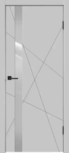 Дверное полотно Эмаль SCANDI S Z1 цвет Светло-серый стекло Лакобель светло-серый