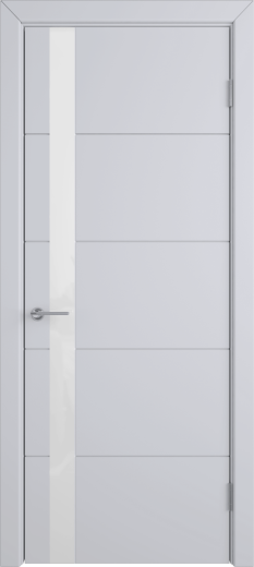 Дверь со стеклом Trivia светло-серая эмаль стекло Lacobel White