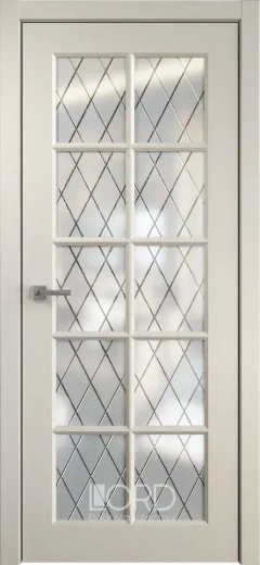 Дверь экошпон Corona К28 ПО стекло с гравировкой Romb