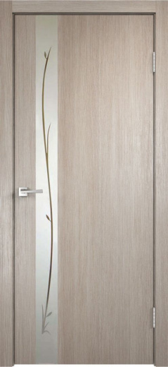 Дверное полотно Экошпон SMART Z1 цвет Капучино зеркало Веточки