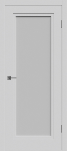 Дверь со стеклом Флэт 1 светло-серая эмаль стекло матовое