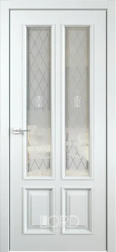 Дверь эмаль Miletti M7 ПО стекло рефлекторное с рисунком Rococo