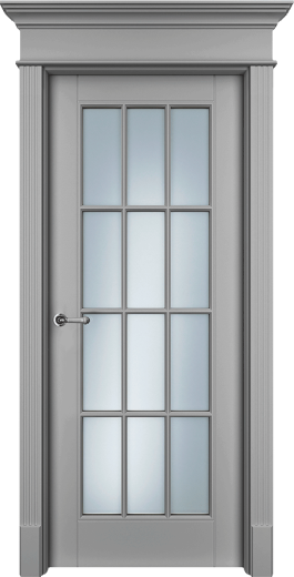 Дверь со стеклом Оксфорд ПО серая эмаль