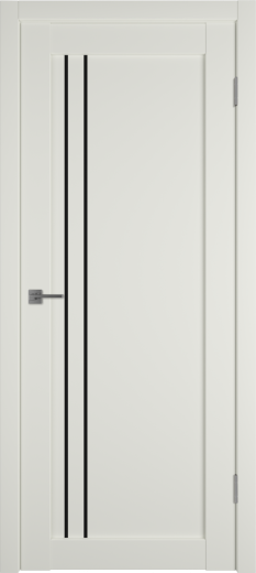 Дверь эмалекс E33 ДО mid white стекло Black Gloss