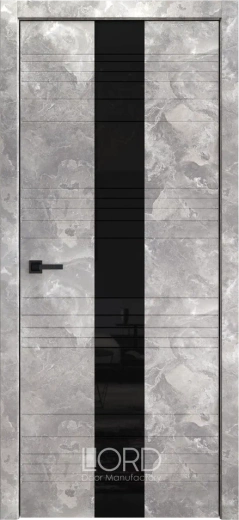 Дверь экошпон Alfa Z3 стекло лакобель черный