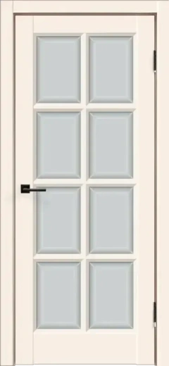 Дверное полотно Эмаль SCANDI 4V цвет Слоновая кость стекло Английская решетка