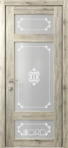 Дверь экошпон Кантри 10 ПО стекло с рисунком Gracia