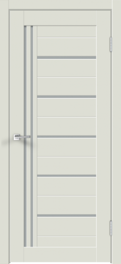 Дверное полотно Экошпон XLINE 17 цвет Светло-серый Эмалит стекло Мателюкс