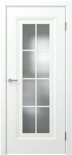 Дверь со стеклом Сван 8 ДРО белая эмаль стекло матовое