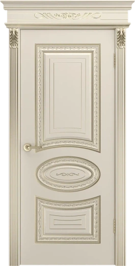 Дверь глухая Андрия В2 ПГ шампань с патиной белое золото
