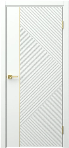 Дверь глухая Ларк 4 молддинг золото белая эмаль