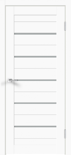 Дверное полотно Экошпон XLINE 15 цвет Белый Эмалит стекло Мателюкс