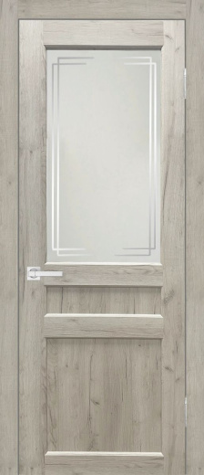 Дверь экошпон Евро 29 ПО дуб крафт белый