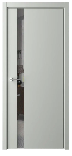 Дверь со стеклом Геометрия 6 серая эмаль зеркало грей