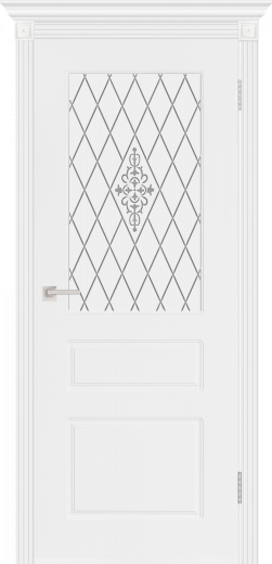 Дверь со стеклом Честер ПО белая эмаль