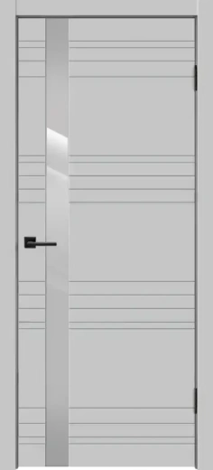 Дверное полотно Эмаль SCANDI N Z1 цвет Светло-серый стекло Лакобель
