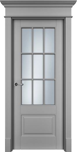 Дверь со стеклом Оксфорд-2 ПО серая эмаль