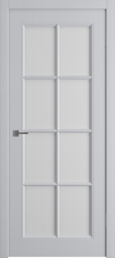 Дверь со стеклом Моника светло-серая эмаль стекло White Cloud