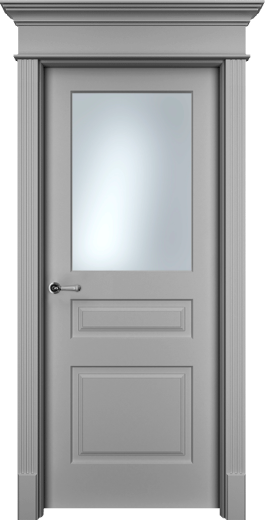 Дверь со стеклом Нафта-3 ПО серая эмаль