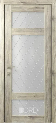 Дверь экошпон Кантри 10 ПО стекло с рисунком Romb