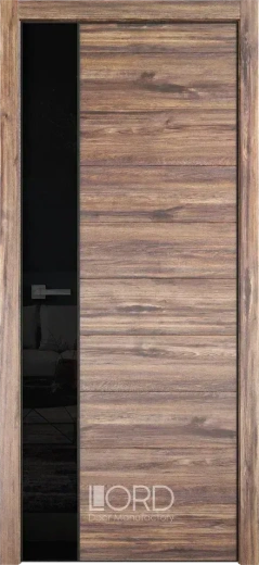 Дверь экошпон Melford 3 стекло лакобель черный