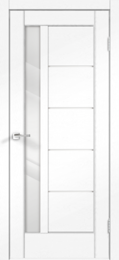 Дверное полотно SoftTouch PREMIER 3 цвет Ясень белый структурный стекло Лакобель белое
