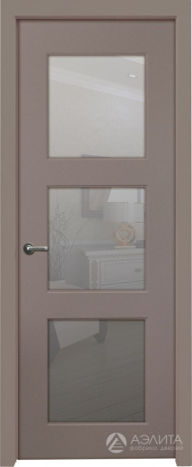 Дверь экошпон Твин 160 ПО с матовым стеклом