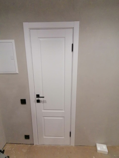 Дверь со стеклом Нарвик ПО белая эмаль