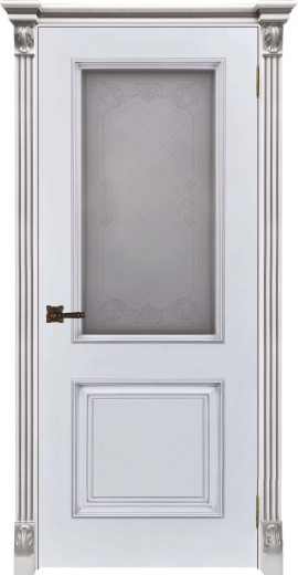 Дверь со стеклом Багет 32 ПДО белая эмаль