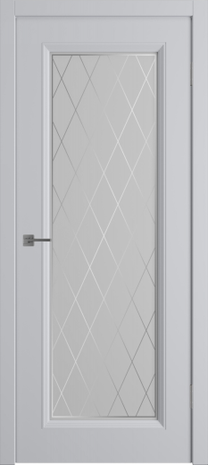 Дверь со стеклом Флорида светло-серая эмаль стекло матовое с рисунком