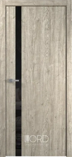 Дверь экошпон Alfa стекло лакобель черный