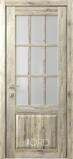 Дверь экошпон Кантри 14 ПО стекло сатинат белый