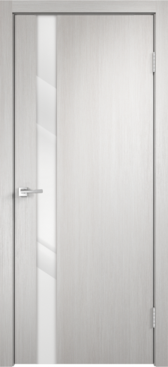 Дверное полотно Экошпон SMART Z1 цвет Дуб белый стекло Лакобель белое