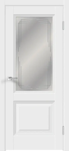 Дверное полотно Экошпон ALTO 15 2V цвет Белый Эмалит стекло Мателюкс