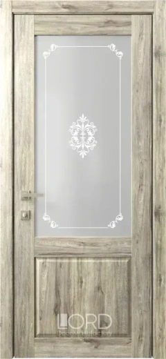 Дверь экошпон Кантри 2 ПО стекло с рисунком Gracia