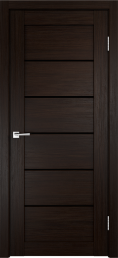 Дверное полотно Экошпон LINEA 1 цвет Венге стекло Лакобель черное