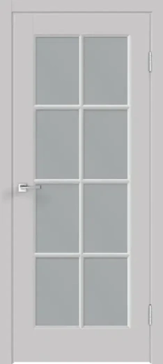 Дверное полотно Эмаль SCANDI 4V цвет Светло-серый стекло Мателюкс