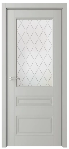Дверь со стеклом Классика-3 ПО серая эмаль