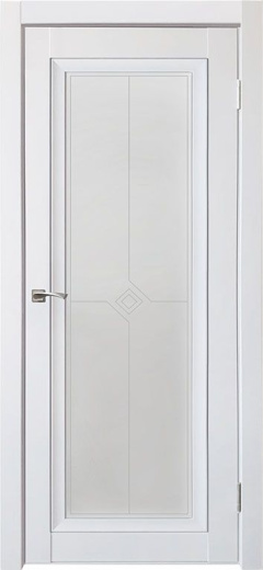 Дверь экошпон Decanto ПДО 2 со стеклом Белый бархат